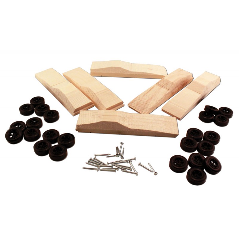 Pinecar Deluxe Car Kit 6 Pack Deluxe Pinewood Derby Kit AC Supply